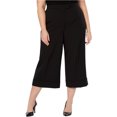 thumbnail image 1 of Anne Klein Womens Pinstripe Culotte Pants, Black, Plus Size, 18W, 1 of 3