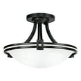 thumbnail image 2 of Possini Euro Design Deco Modern Ceiling Light Semi Flush Mount Fixture 16" Wide Oil Rubbed Bronze 2-Light Marbleized Glass Bowl for Bedroom Kitchen, 2 of 7