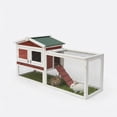thumbnail image 1 of Rabbit Hutch Indoor and Outdoor, Wooden 60in 2-Story Rabbit Bunny Cage with Removable Wire Netting and Leak Proof Tray Anti-Chew Metal Frame Ramp for Small Animals, Weatherproof (Rufous White), 1 of 2