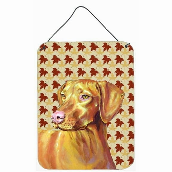 Carolines Treasures LH9100DS1216 Vizsla Fall Leaves Portrait Wall or Door Hanging Prints 12WX16H multicolor