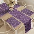 thumbnail image 2 of Ambesonne Plum Table Runner & Placemats, Vintage Style Flowers, Placemat 4 pcs + Runner 14"x72", White Plum, 2 of 2