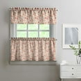thumbnail image 2 of Rod Pocket Kitchen Curtain Set 3-Piece, 27.5x36 Inch Valance & Tier Drapes, Polyester Pongee Cafe Curtains for Living Room, Bathroom, Farmhouse Rustic Country Window Treatments., 2 of 6