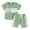 Green, variant on Jxzom Toddler Baby Boy Summer Outfits Checkerboard Print Short Sleeve T-Shirt and Elastic Shorts 6M 12M 18M 2T 3T Clothes Set