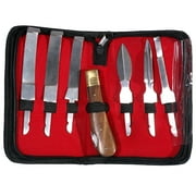 18RI Hilason Farrier Hoof Knife Kit Set Zip Up Wallet Stainless Steel Blade