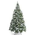 thumbnail image 3 of Árbol de Navidad Costway nevado preiluminado 225 cm 1398 puntas con Piñas y frutos rojos, 3 of 5
