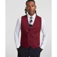 thumbnail image 4 of Tayion Mens Classic fit Double Breasted Button-Up Suit Vest Large Red Solid, 4 of 4