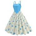 thumbnail image 3 of UYISJ Women's Vintage 1950s Dress Cap Sleeve Audrey Retro Rockabilly Prom Dress 1960's A-Line Cocktail Party Swing T Dress BlueXXL, 3 of 8