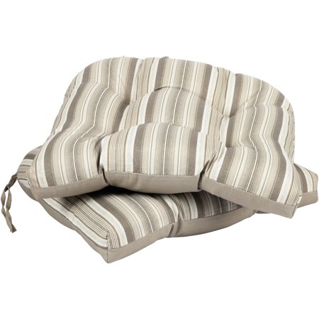 Better Homes And Gardens Grey Stripe Outdoor Wicker Seat Cushion