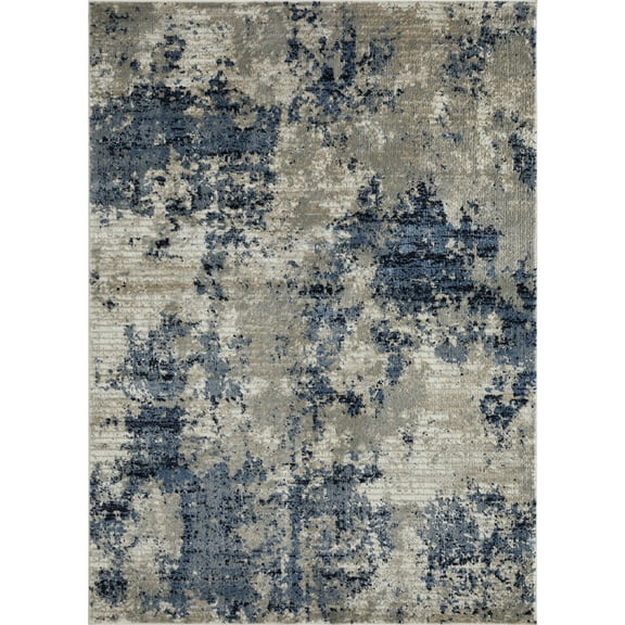 Loomaknoti Celena Alimon 9' x 12' Blue Abstract Indoor Area Rug