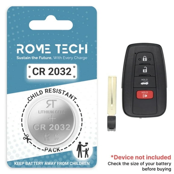 Replacement Battery for Key Fob - Toyota Camry 2018-2022 (4-Button Key, Rectangular Trunk Button)