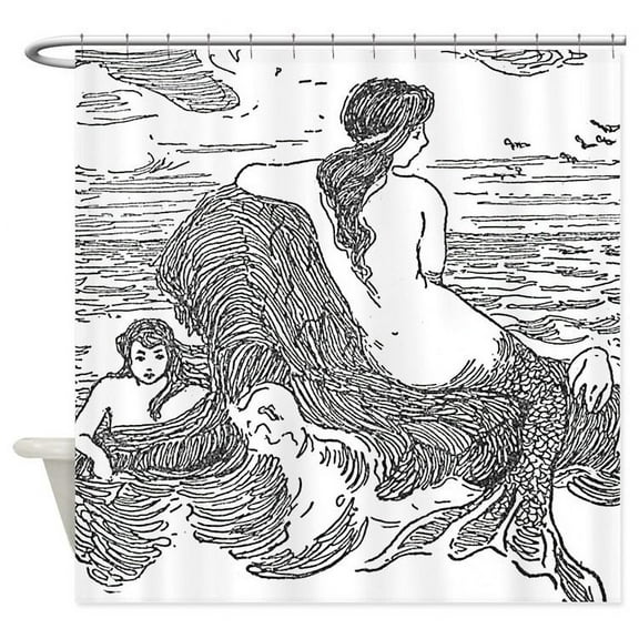 CafePress - Latimer J Wilson Mermaids - Unique Fabric Shower Curtain 70" x 72"