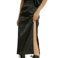 thumbnail image 3 of Seyurigaoka Women Midi Skirt Gothic Embroidery High Waist Side Split Skirt, 3 of 9