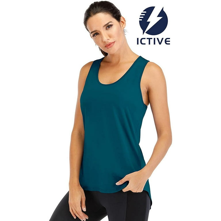 ICTIVE Yoga Tops for Women Loose fit Workout Tank Tops for Women Backless  Sleeveless Keyhole Open Back Muscle Tank Running Tank Tops Workout Tops  Racerback Gym Summer Tank Tops Dark Green XL 