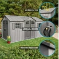 thumbnail image 3 of Lifetime Lockable DIY Polyethylene Storage Shed, 109 sq. ft., 15' x 8', Light Brown (60318), 3 of 14