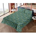 thumbnail image 4 of Ambesonne Forest Fitted & Flat Sheet with Shams 4 Pcs Set, Woodland Pine Tree Jungle, King, Teal Khaki Cadet Blue, 4 of 5
