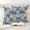 thumbnail image 3 of Watercolor Floral Outdoor Waterproof Pillow Covers, Vintage Country Tribal Tie-dye Flowers Blue Decorative Square Throw Pillowcase Sofa Cushion Sham for Patio/Couch/Chair, 26"x26" 2 Pack, 3 of 8