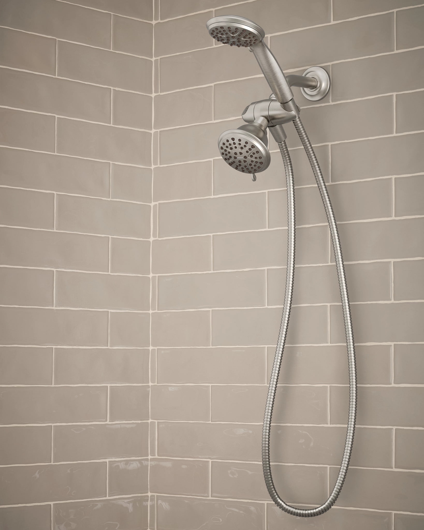 (2 pack) Attune 8-spray 4 in. Shower Head with Handheld Spray Combo in Spot Resist Brushed Nickel