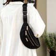 thumbnail image 1 of Bolso Riñonera unisex con cremallera doble, bandoleras de nailon sólidas para deportes y correr, 1 of 4
