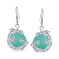 thumbnail image 2 of Bling Jewelry Womens Rainbow Dangle Gemstone Earrings with Opalite Round Ball and Dragon Design, 2 of 4