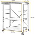thumbnail image 2 of 3-Tier Kitchen Baker's Rack Utility Shelf Microwave Oven Stand Storage Cart Workstation Shelf 3-Tier Kitchen Utility Cart on Wheels with Storage,White Maple BHCA-W4-MO, 2 of 16