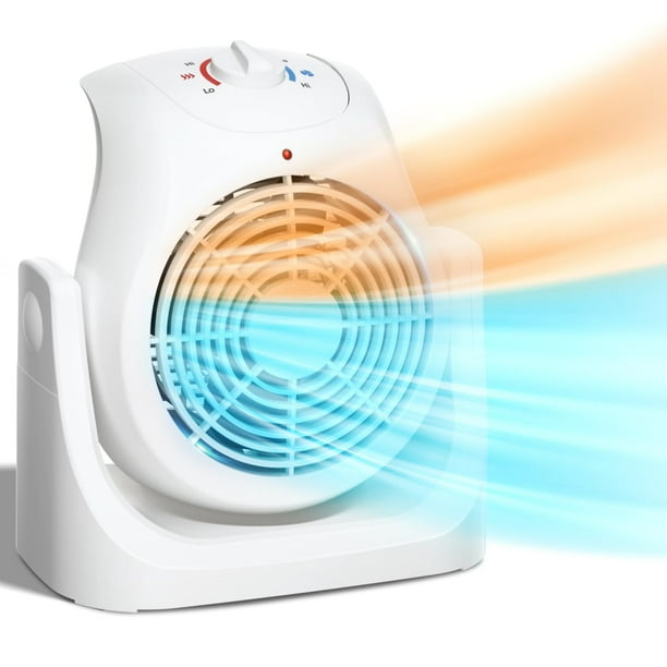 Combo de calefactor LifePlus 2 en 1 portátil de 1500 W con inclinación de 45°