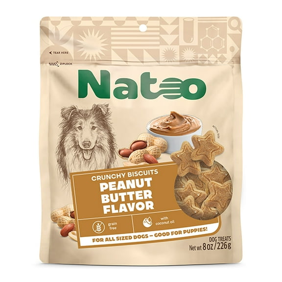 Natoo Peanut Butter Crunchy Biscuit Dog Treats