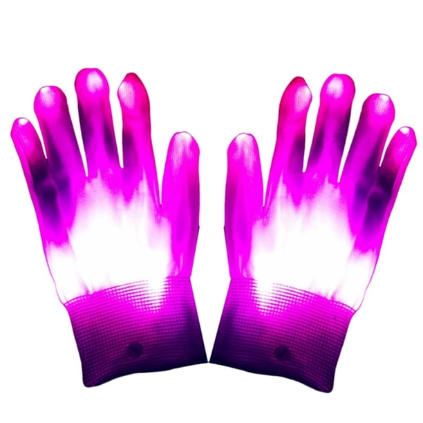 Iluminación LED Guantes de neón Suministros para s rave Luces de para suministros de oscura Suministros de fie rosado