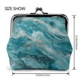 thumbnail image 2 of Lady Leather Wallet Zero 4.13 X 4.52 In Three-Dimensional Buckle Design Small Portable Easy Opening And Closing Teal Marble_2, 2 of 5