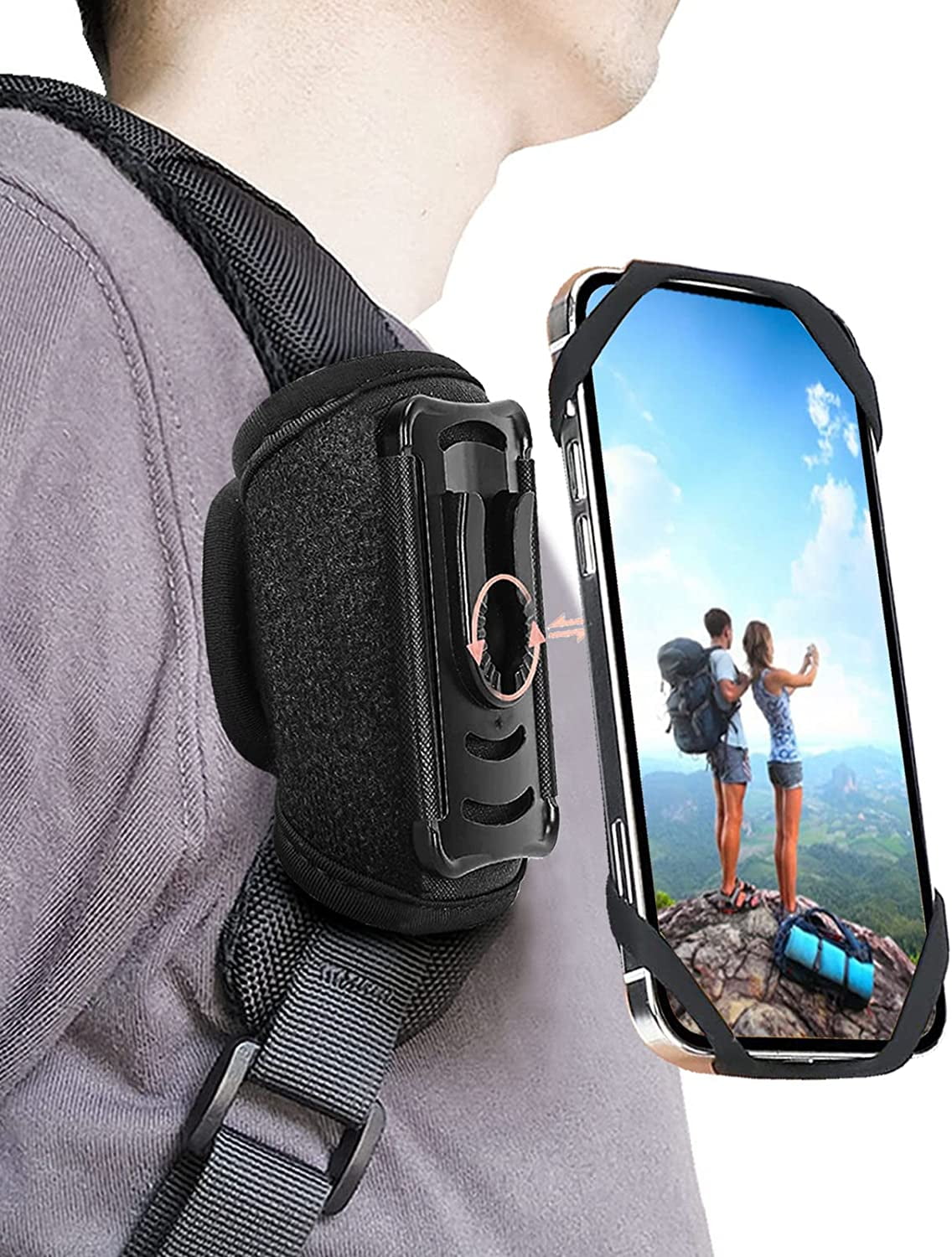 Phone holder for backpack strap,Backpack strap clip for phone,Phone