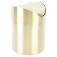 thumbnail image 4 of JTLB Compact Desktop Trash Can, 304 Stainless Steel, Fingerprint Proof, Space Saving Mini Countertop Wastebasket for Office, Gold Colored, 4 of 8