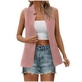 thumbnail image 2 of Blazer de mujer, moda, sin mangas, color, chaqueta informal, traje de negocios pequeño, chaqueta de traje para mujer, abrigo para mujer, 2 of 6