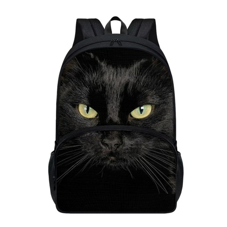 NETILGEN Black Cat Pattern School Backpack Little Boys School Bag for  Primary School Students Lasting Use Chest Strap Satchel with 2 Sides  Pockets