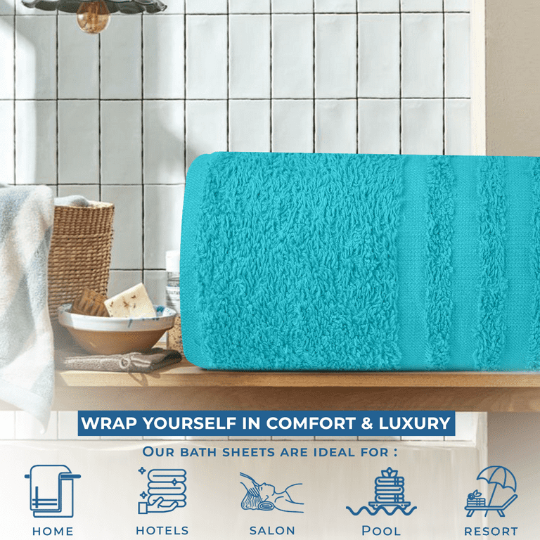 Dan River Extra Large 100 Cotton Bath Sheet Quick Dry Absorbent Soft Spa Hotel Quality Aqua 40x80 in 600 GSM Walmart