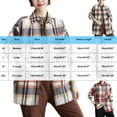thumbnail image 3 of Chemise-veste à Carreaux pour Femmes, Veste Chemise Surdimensionnée à Boutons, Haut Décontracté en Flanelle à Manches Longues avec Col Rabattu, Veste Légère d'Automne pour Superposition, Blouse de Mode pour Usage Quotidien, Travail, Rendez-Vous, 3 of 5