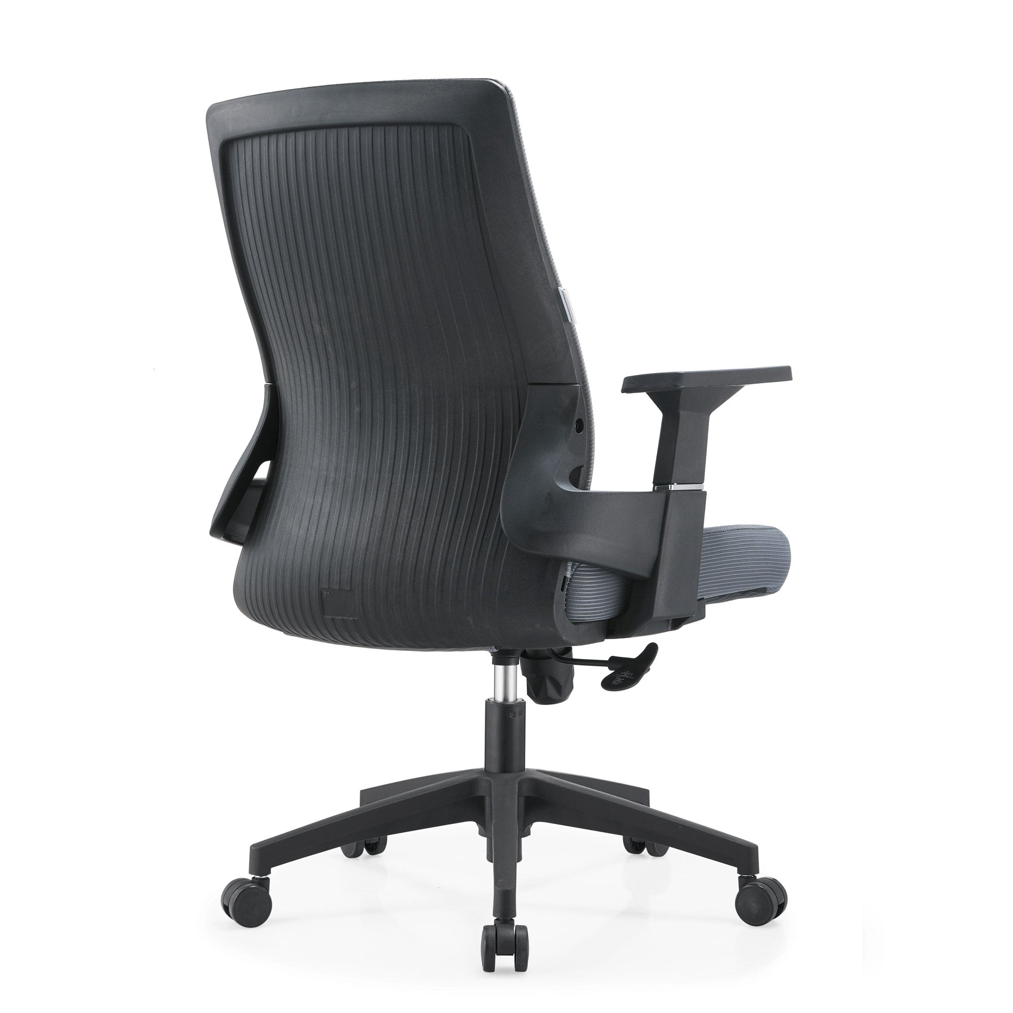 LeisureMod Brio Modern Office Chair Ergonomic Lumbar Support Computer Chair Adjustable Desk Chair with 360 Degree Swivel and Tilt in Grey