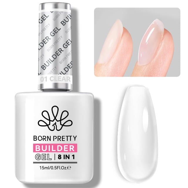 Gel Constructor Born Pretty 8 en 1, transparente, 15 ml, para uñas