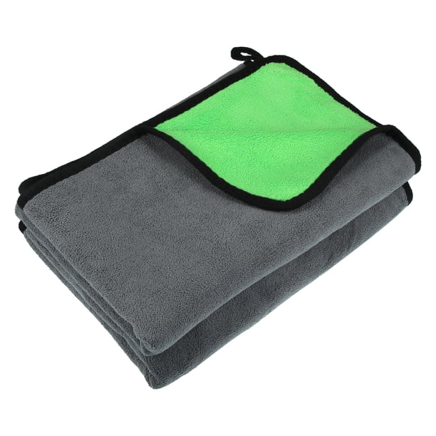 Toalla de microfibra para Coche Unique Bargains 80x60cm Extra grande gris Verde 2uds