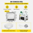 thumbnail image 5 of VEVOR Stainless Steel Ultrasonic Cleaner Professional Digital Lab Ultrasonic Parts Cleaner 13.8 x 12.8 x 11.4 in., 5 of 9