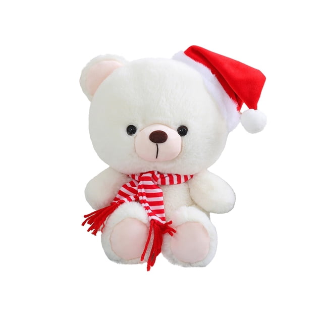 Juguetes Para Niño Gorro navideño, oso de peluche, almohada, oso de peluche, muñeco de tela para niños, regalo de Navidad para niños y niñas, regalo de cumpleaños festivo Juguetes Para Bebe 1 Año