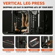 Mikolo Smith Machine, All-in-One Power Rack Cage with Vertical Leg Press, 2000LBS Power Cage Squat Rack with Smith Bar, Dual Pulley Cable Crossover System for Home gym