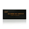 onn. 5-Port High Speed HDMI Switch With IR Wireless Remote And AC Power Adapter