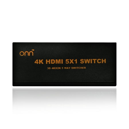 Onn 5-Port High Speed Hdmi Switch With Ir Wireless Remote And Ac Power