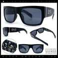 thumbnail image 2 of Locs Mens Skull Pattern Arm Thick Temple Rectangle Gangster Sunglasses Matte Black - Dark Skull, 2 of 8