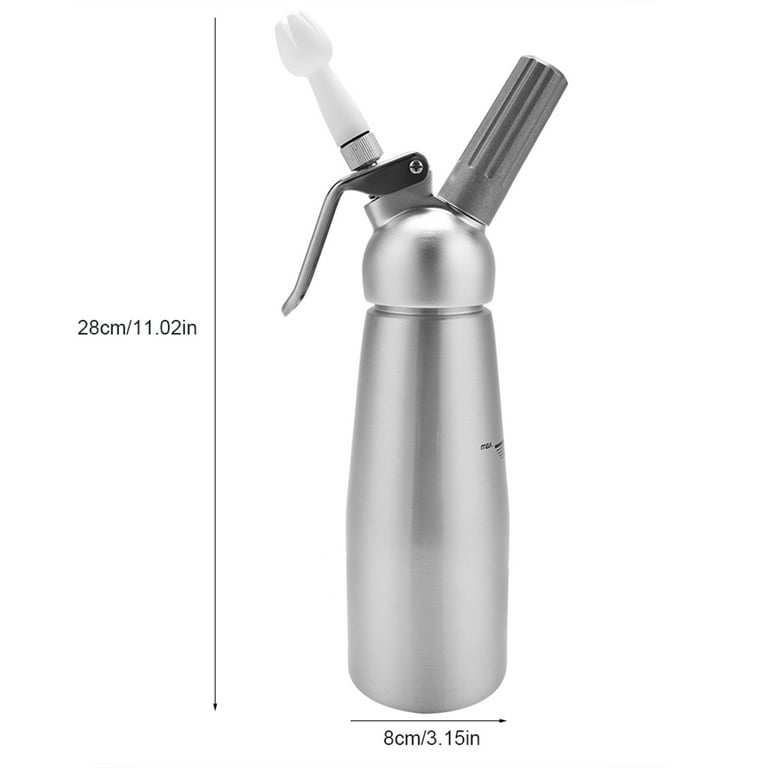 VIGIND Professional Whipped Cream Dispenser 500ml Cream Whipper With Sturdy  Aluminum Body And Head,Cream Maker with 3 Decorating Nozzles,Leak