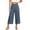 Blue, variant on Khunlpohl Cotton Linen Capris Pants for Womens Wide Legs Casual Loose Pant Fashion Lightweight Capri Trousers with Pockets