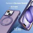 thumbnail image 5 of Dteck Case for iPhone 14 Plus,Magnetic Rubber Case Matte PC Mag-Safe with 360°Rotating Invisible Ring Stand Military Grade Shockproof Back Cover,Purple, 5 of 6