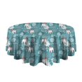 thumbnail image 5 of Blue Christmas Polar Bear Pattern Round Tablecloth 60"x60",Wrinkle Wipeable Table Cloth for Kitchen Dining Room Picnic Patio Party, 5 of 6