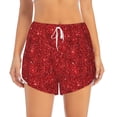 thumbnail image 2 of Goofa Red Glitter Printed Women 2 in 1 Running Shorts,Quick Dry Athletic Workout Shorts,High Waisted Athletic Shorts with Liner Pockets-Small, 2 of 9
