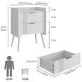 thumbnail image 2 of Mesita de noche moderna blanca Aenuert con 2 cajones de almacenamiento, pequeña mesa auxiliar de madera para dormitorio, estudio y espacios reducidos, 2 of 9