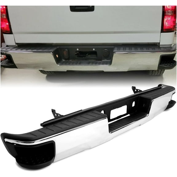 Kojem Rear Bumper Assembly for 2014-2019 Chevy Chevrolet Silverado & GMC Sierra 1500 W/O Sensor Holes W/ Conner Steps